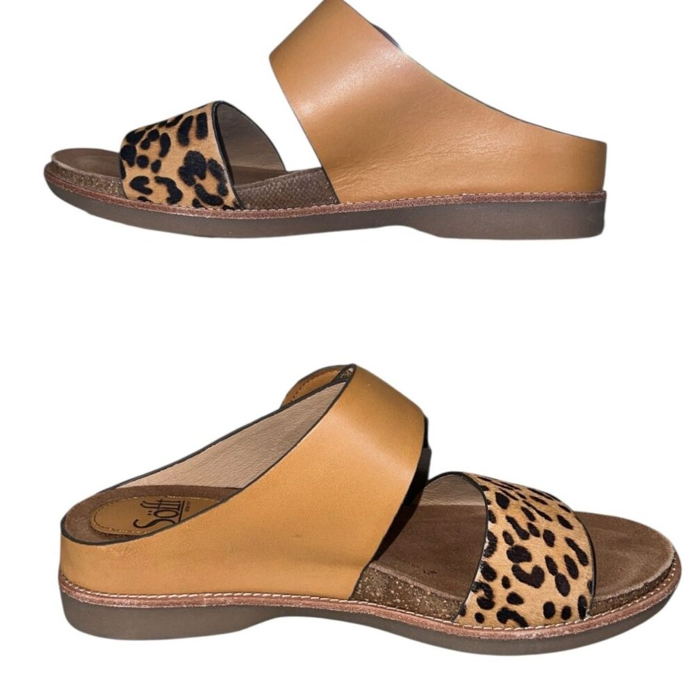 Sofft Braye Two Strap Comfort Sandals Slides Luggage/Tan-8 M - Picture 4 of 7